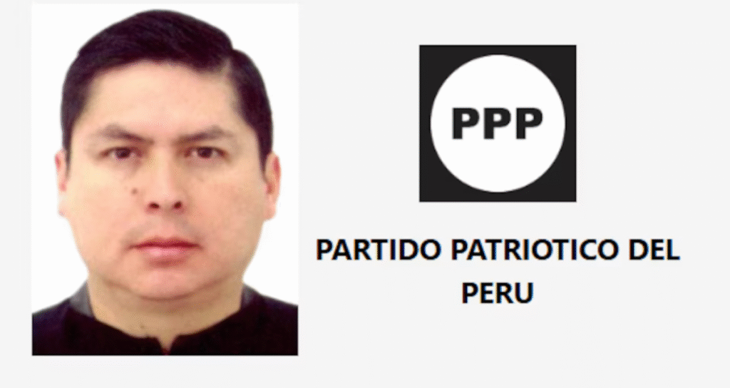 Fotografía de Herbert Caller y el logo del PPP.