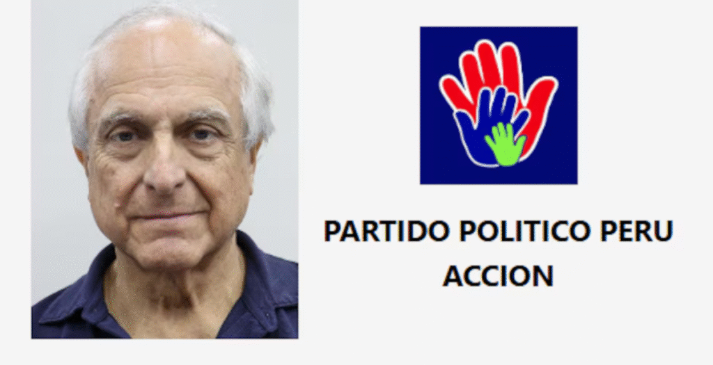 Fotografía de Francisco Diez-Canseco a la izquierda y el logo de Perú Acción a la derecha