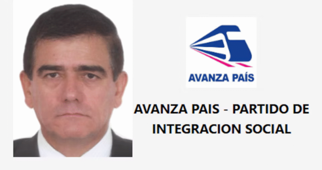 Fotografía de José Williams a la izquierda y el logo de Avanza País a la derecha.